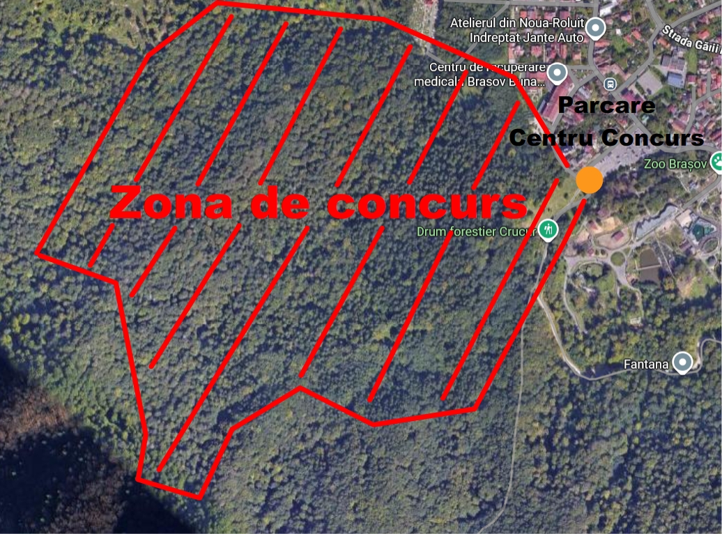 Harta zona de concurs Zoo Brașov